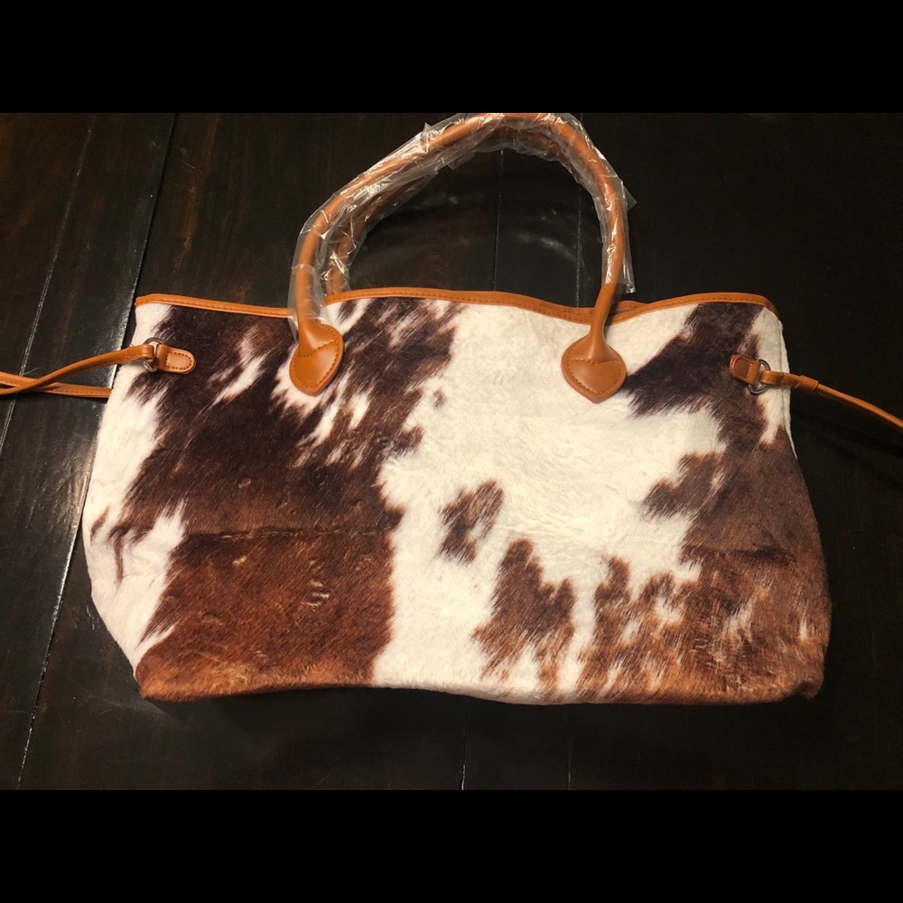 Cow print weekend duffle bag